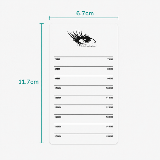 Professional acrylic lash palette with lash length markings for organizing eyelash extension strips and improving application efficiency