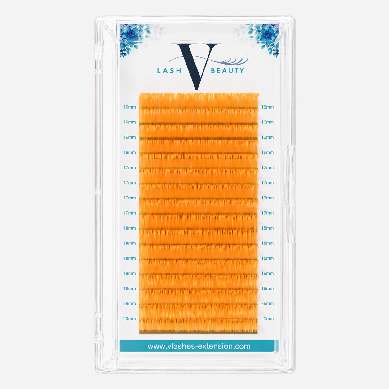 0.07mm Orange Colored Lash Extensions Volume Lash Tray