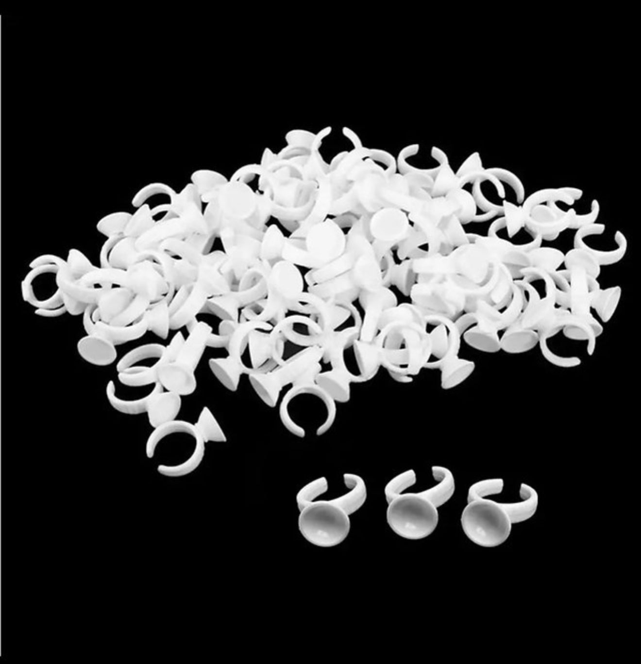 Disposable Glue Rings for Lash Extension Application – Flat Cup Style