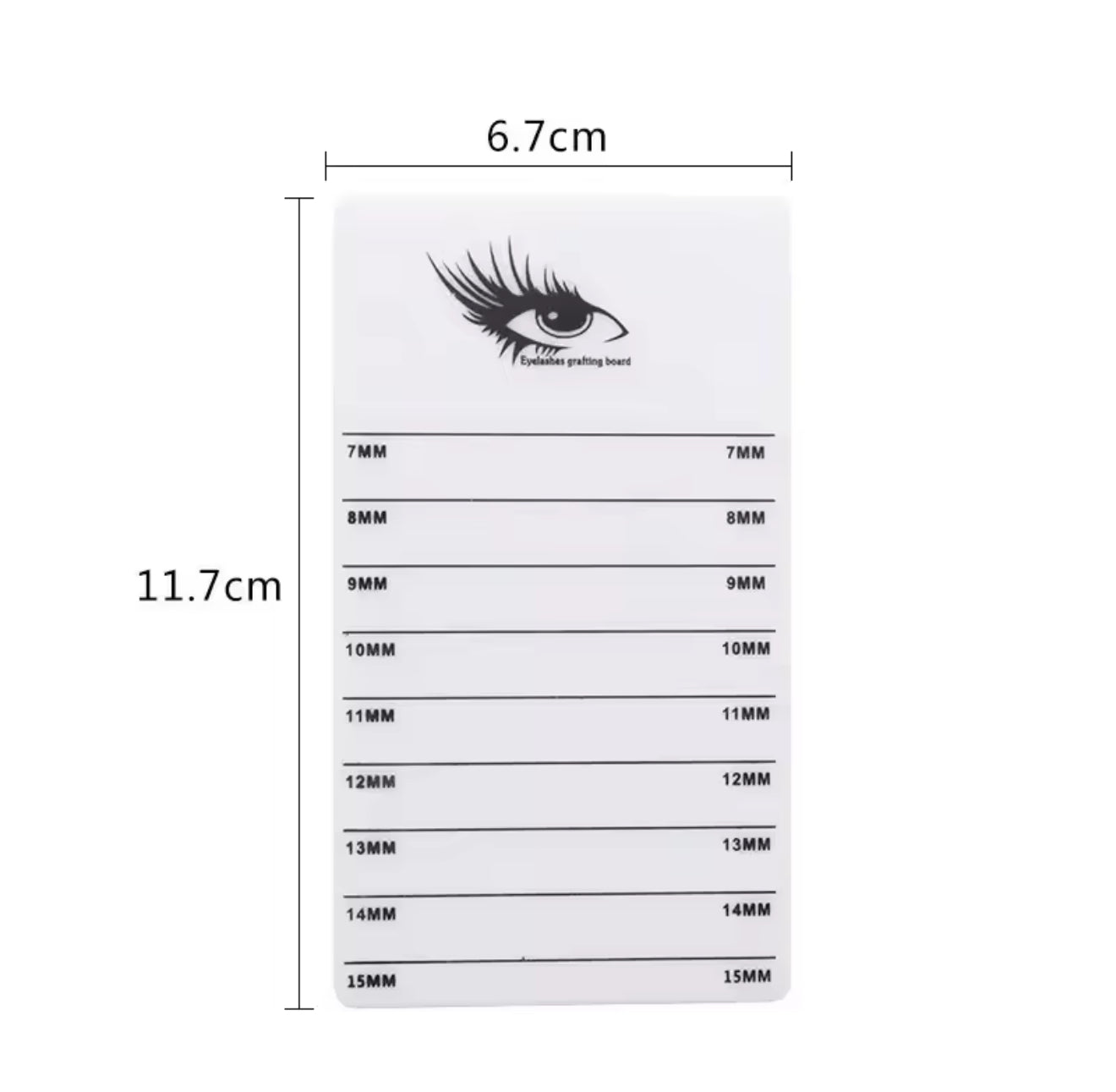 Lash Tile with Length Markings for Eyelash Extension Application