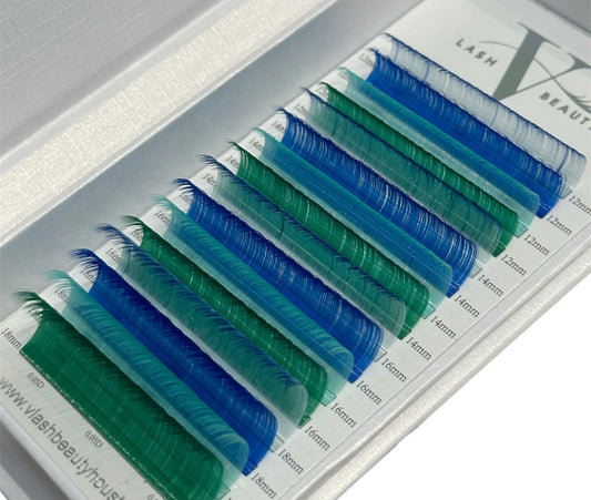 Blue Colored Lash Extensions – Soft Matte Volume Lashes for Professionals