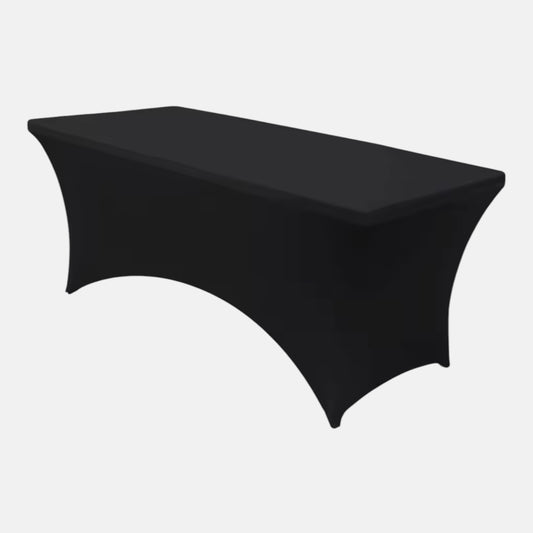 Black stretch spandex fitted lash bed cover for massage tables and beauty salons