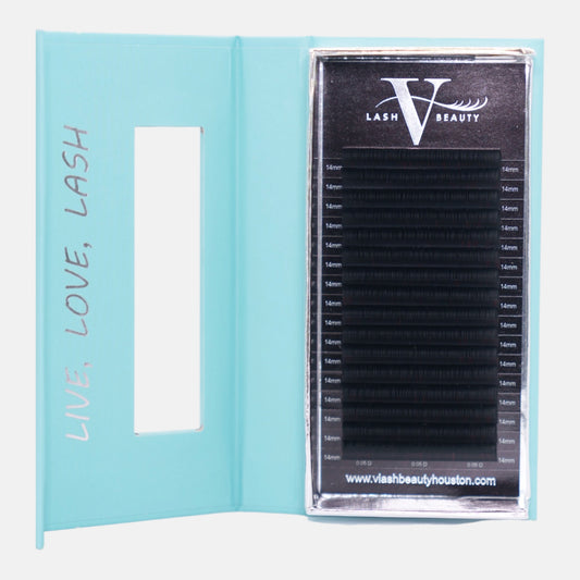 Cashmere Lash Extensions in premium matte black finish for soft, lightweight volume