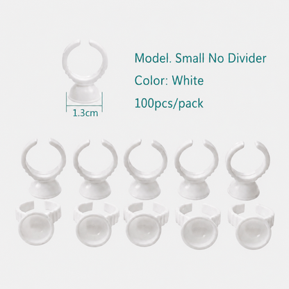 White disposable glue rings for eyelash extension adhesive