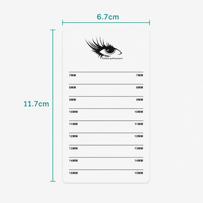 Professional acrylic lash palette with lash length markings for organizing eyelash extension strips and improving application efficiency