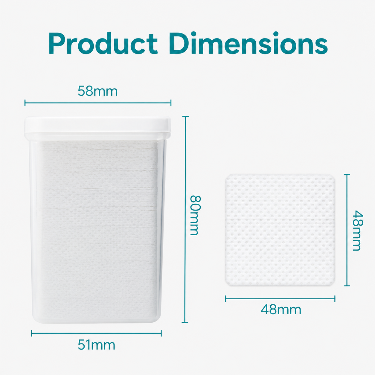 White Lint-free lash adhesive cleaning pad dimensions