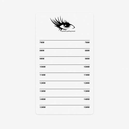 Acrylic lash tile for eyelash extensions with length indicators, reusable lash palette for organizing lash strips during professional applications