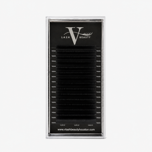 Cashmere Lash Extensions in premium matte black finish for soft, lightweight volume
