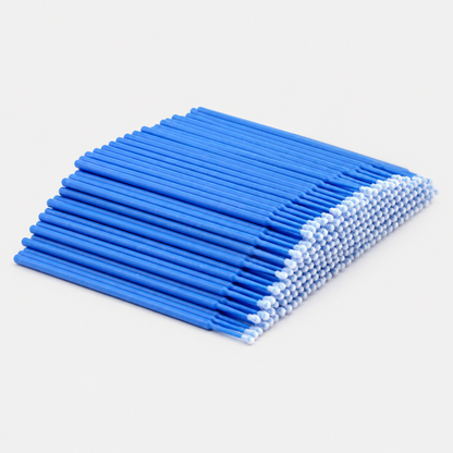 Professional disposable micro tip brushes for eyelash extensions with fine tips for precise lash prep and cleansing