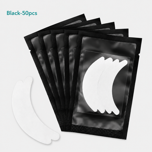 Microfoam eye pads for lash extensions with lint-free under-eye tape, 50 pairs