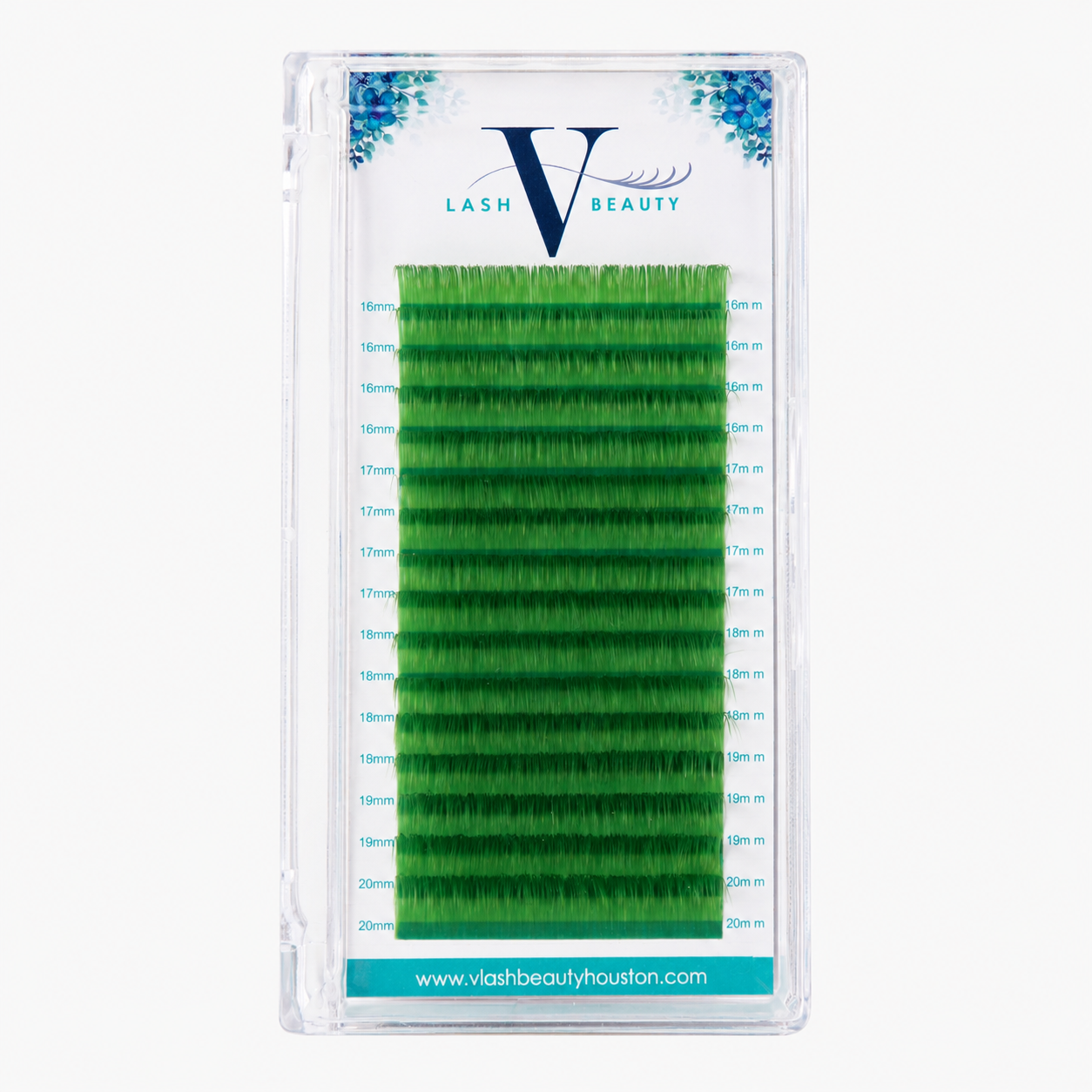 0.07mm Green Colored Lash Extensions Volume Lash Tray