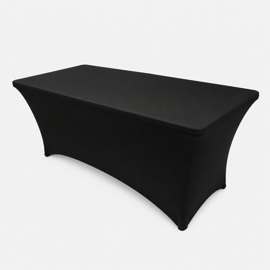 Black stretch spandex fitted lash bed cover for massage tables and beauty salons
