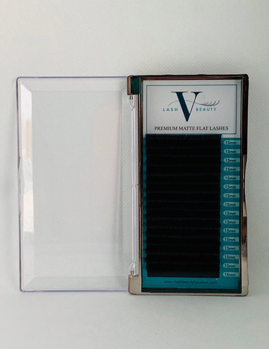 Flat Lash Extensions – 0.15mm Deep Black Classic Lashes | 16-Line Tray