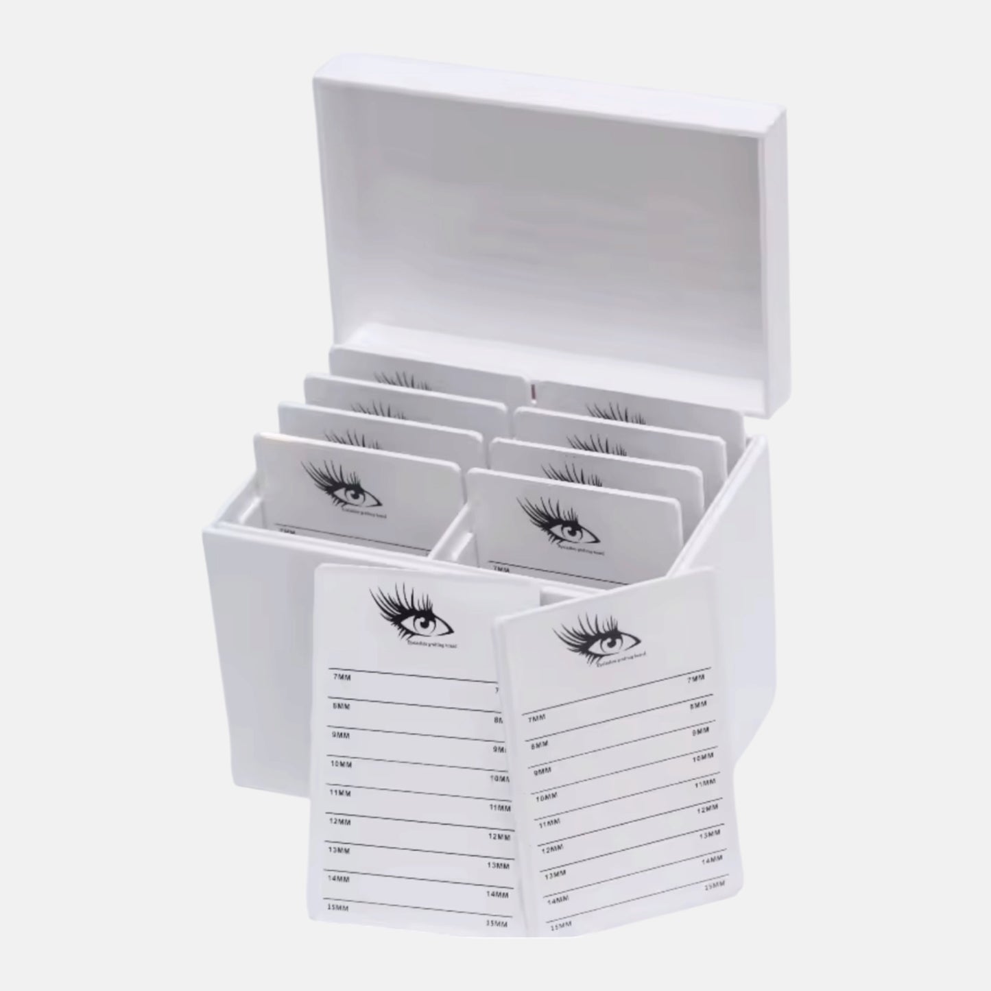 10-layer acrylic eyelash extension storage box with removable lash tiles