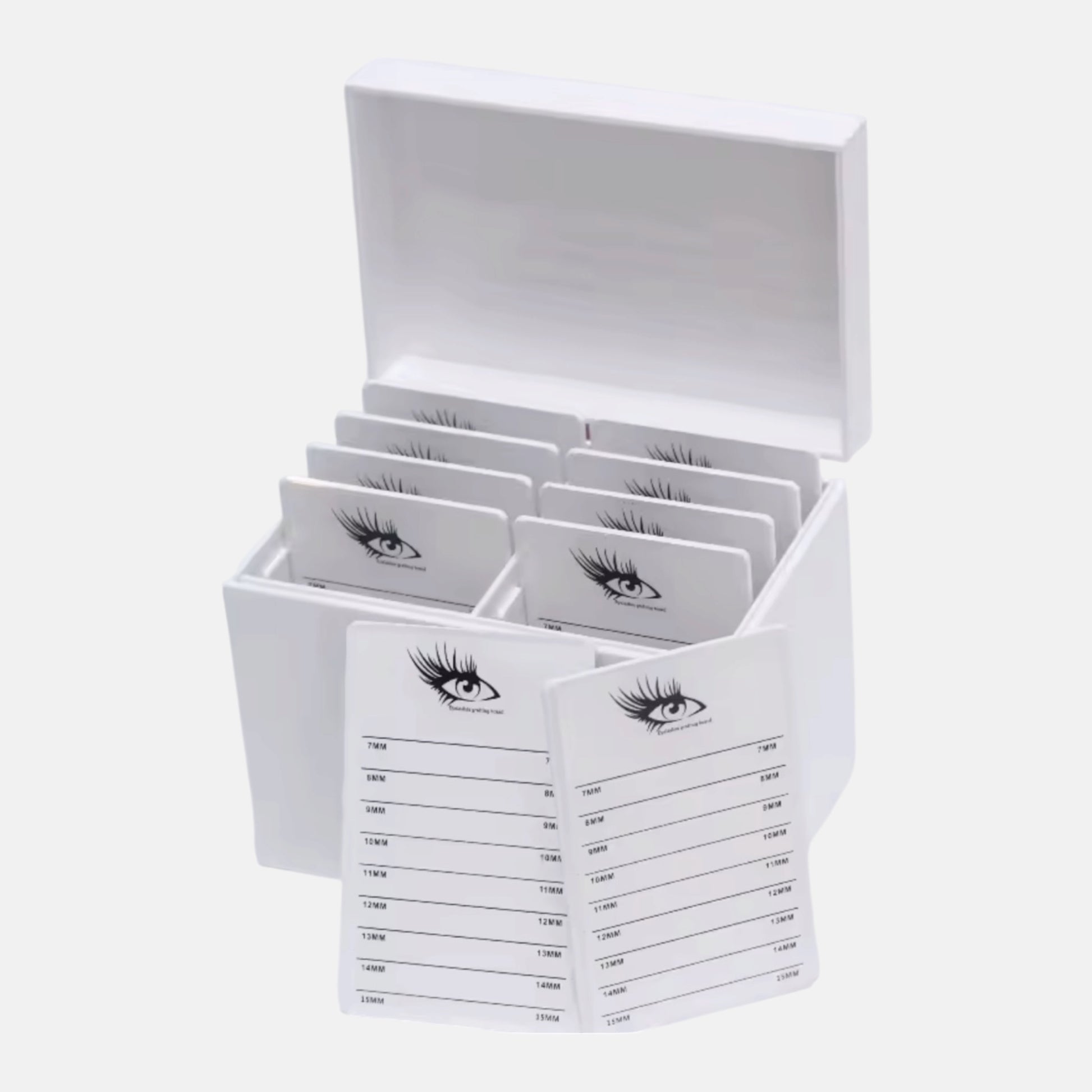 10-layer acrylic eyelash extension storage box with removable lash tiles