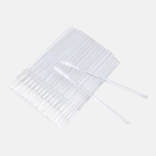 Clear disposable lint-free lip gloss applicators for eyelash extensions and beauty applications