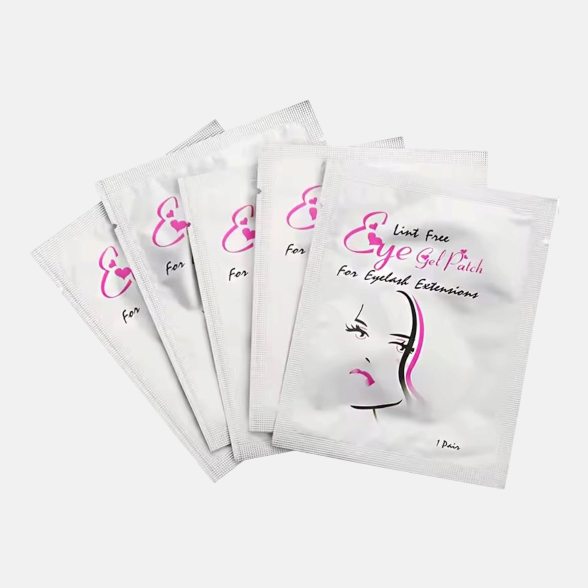 Lint-free gel eye pads for eyelash extensions, 50 pairs of disposable hydrating under-eye pads