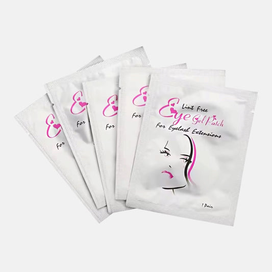 Lint-free gel eye pads for eyelash extensions, 50 pairs of disposable hydrating under-eye pads