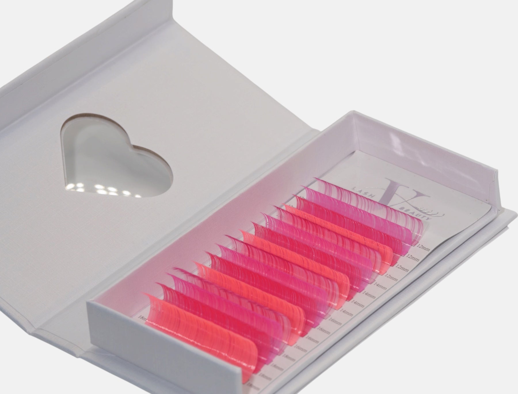 Pink Paradise 0.05mm Colored Lash Extensions featuring hot pink, coral pink, and bubblegum pink lashes for volume, hybrid, and creative lash designs.