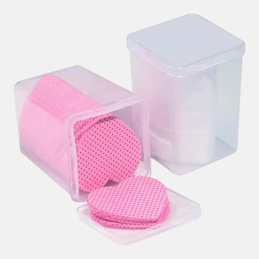 Lint-free adhesive cleaning pads for eyelash extension glue nozzles
