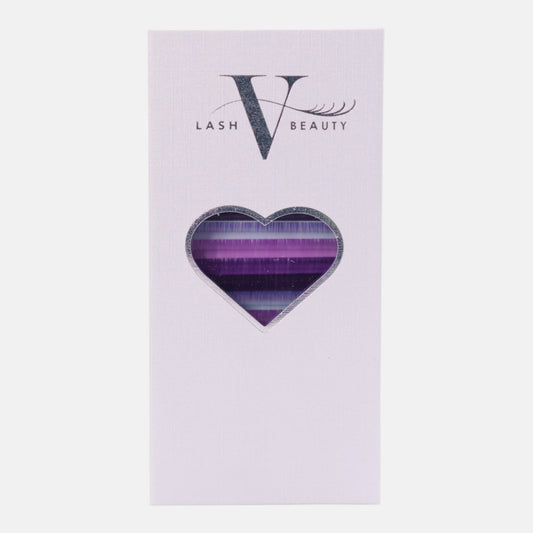 Moonlit Magic colored lash extension tray featuring rich purple shades for bold lash sets and enchanting lash artistry.