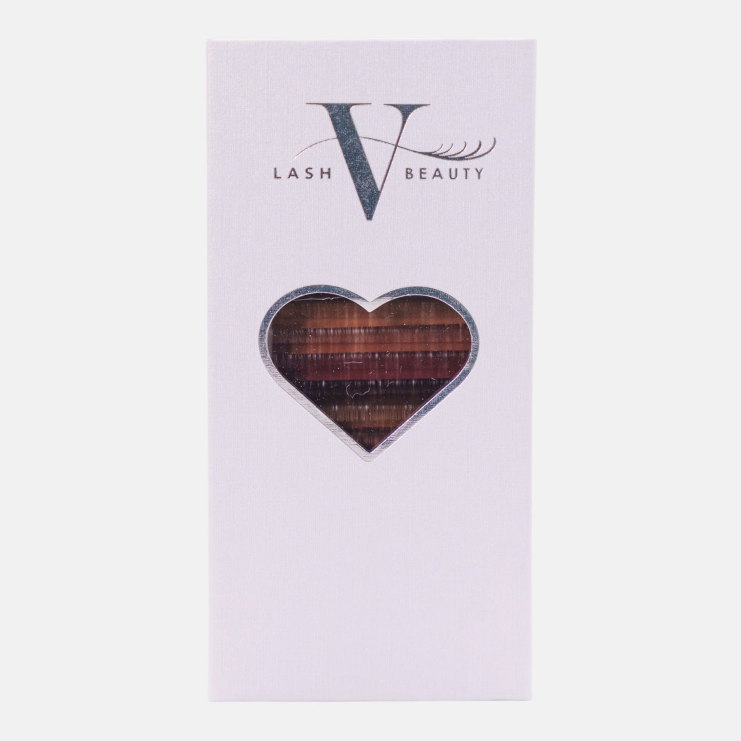 Mocha Luxe colored lash extension tray featuring rich brown shades for natural lash sets and soft, dimensional lash artistry.
