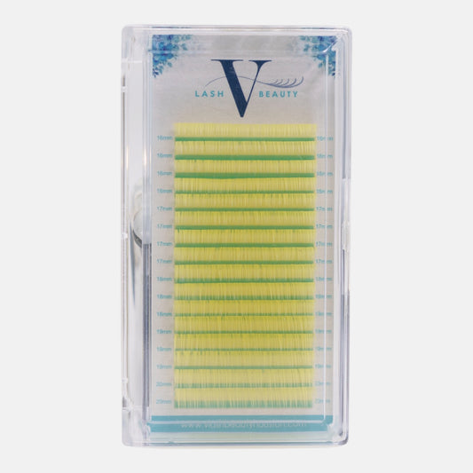 0.07mm Yellow Colored Lash Extensions Volume Lash Tray