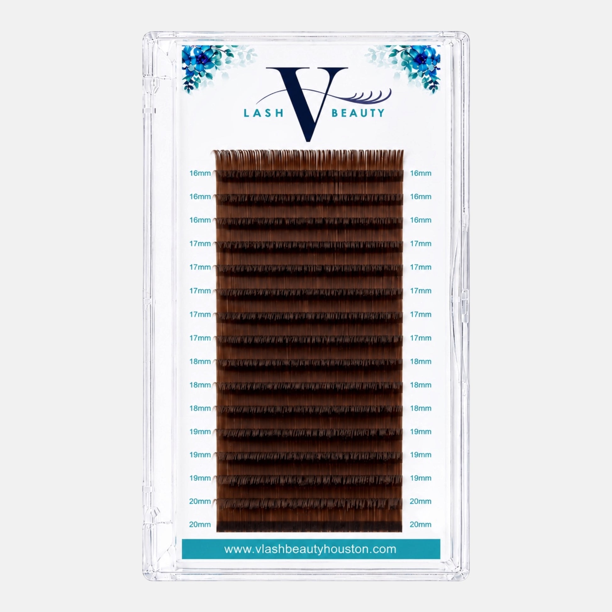 0.07mm Brown Colored Lash Extensions Volume Lash Tray