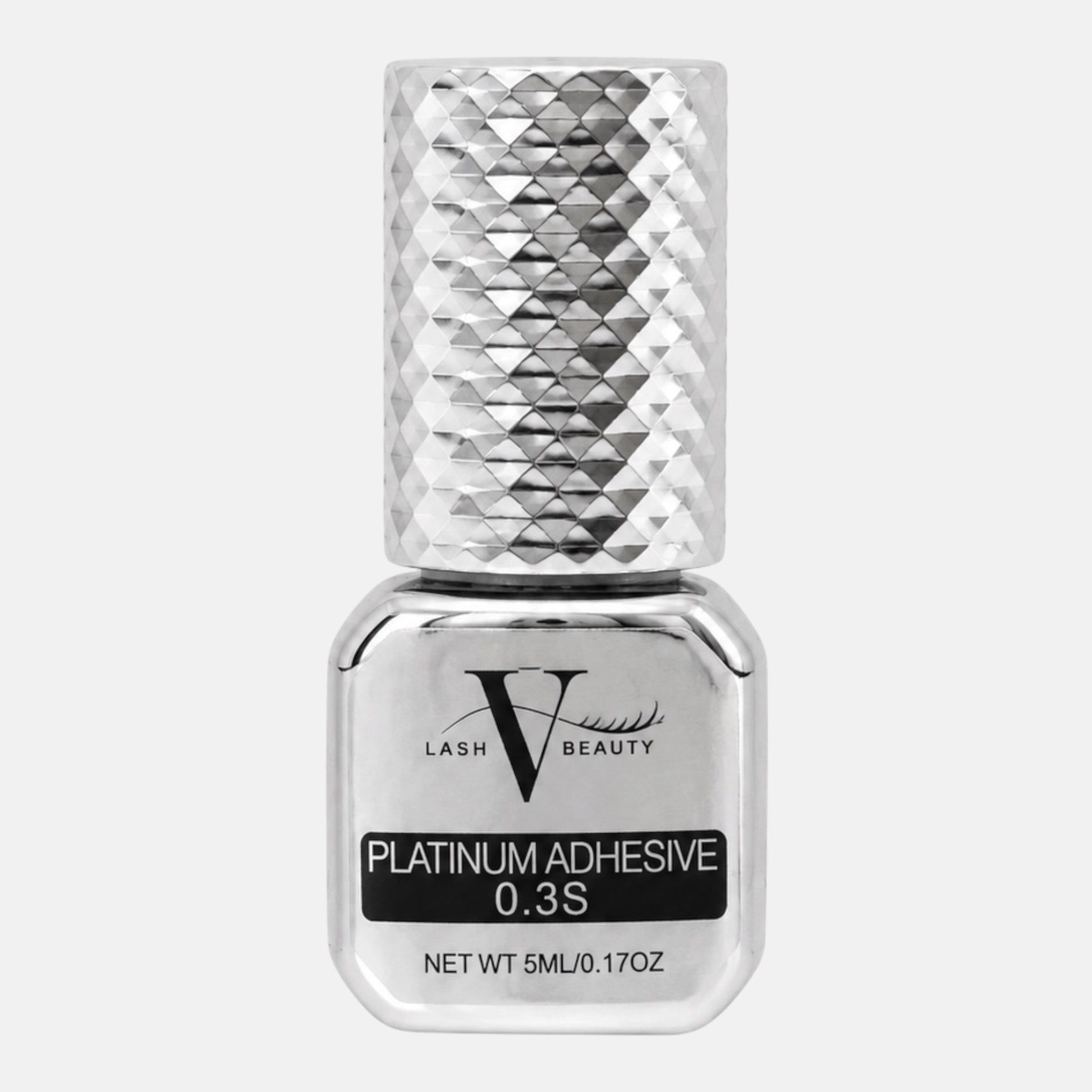 Platinum Lash Adhesive 0.3 second eyelash extension glue with black finish, 5mL professional lash adhesive for volume and mega volume lash extensions