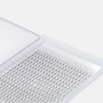 Lightweight 6D premade lash fans featuring 0.07mm fibers and D curl for fast volume lash application and beautiful retention