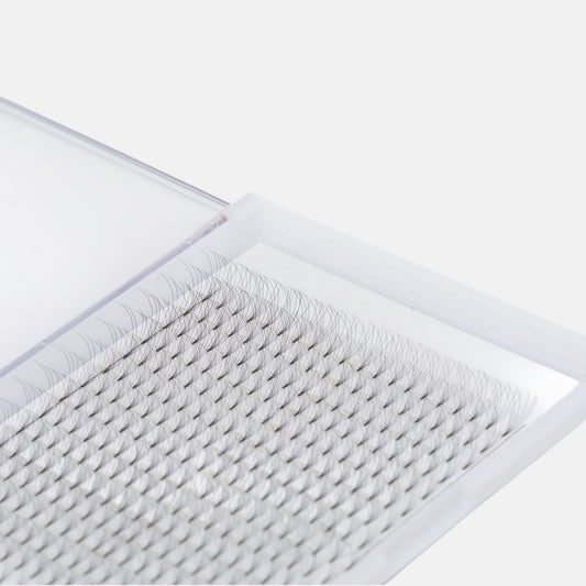Lightweight 6D premade lash fans featuring 0.07mm fibers and D curl for fast volume lash application and beautiful retention